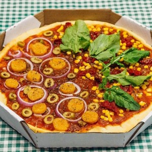 As pizzas veganas são um dos produtos mais populares do Bike Vegan (Foto: Divulgação)