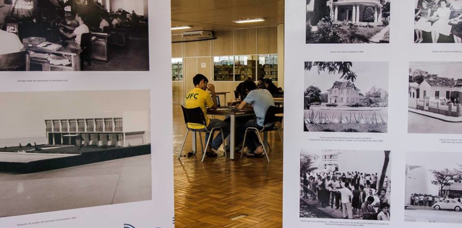Exposição UFC 60 anos na Biblioteca d Campus do Pici