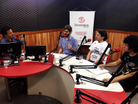 Em novembro de 2016, o Rádio Debate discutiu educação pública superior. Na foto, o jornalista Marcos Robério; os professores Atílio Bergamini e Venício Soares; e o estudante Felipe Fladson (Foto: Igor Vieira)