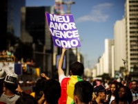 Participantes da 19ª Parada do Orgulho LGBT na Avenida Paulista, em São Paulo (Foto: Leo Pinheiro/Fotos Públicas)