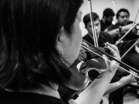 A professora Liu Man Ying também é uma das coordenadoras da Camerata de Cordas, grupo musical da UFC (Foto: Rister Saulo)