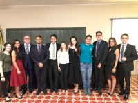 Integrantes do Grupo Ágora na solenidade de lançamento do Observatório Eleitoral do Ceará, na Faculdade de Direito da UFC (Foto: Arquivo Pessoal/Grupo Ágora)