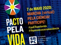 A programação conta com dois painéis de debates: um dedicado à pandemia da Covid-19 e outro abordando o financiamento da ciência brasileira (Imagem: Divulgação/SBPC)