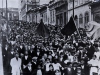 Greve geral em São Paulo (SP), em 1917 (Foto: Coleção História da Industrialização no Brasil, São Paulo, foto 208/Arquivo Edgard Leuenroth)