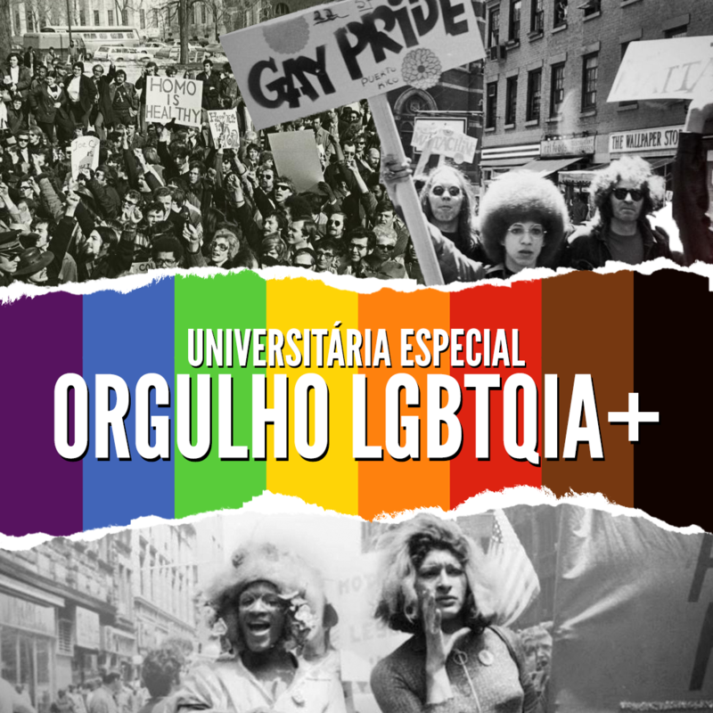 Imagem de divulgação do Universitária Especial sobre o Orgulho LGBTQIA+ (Imagens: Netflix; Kay Tobin/The NY Public Library Collections; e American Broadcasting Company / Modificadas por Mateus Brisa)