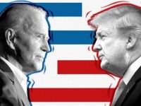 O democrata Joe Biden e o republicano Donald Trump são os principais concorrentes ao cargo de presidente dos Estados Unidos (Foto: BBC)