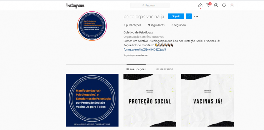 Psicólogos lançam manifesto por proteção social e vacina