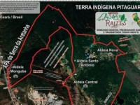 O mapa ancestral Pitaguary identifica a divisão das seis aldeias existentes na
localidade - onde moram mais de 4 mil indígenas (Foto: Divulgação)