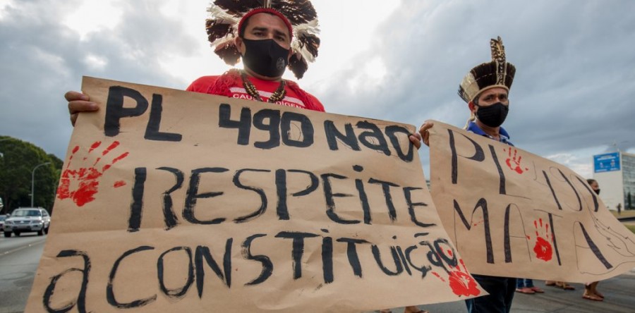 Indígenas realizam mobilização contra PL 490