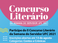 As inscrições para o 2º Concurso Literário da Semana do Servidor da UFC estão abertas até 13 agosto (Foto: Divulgação)