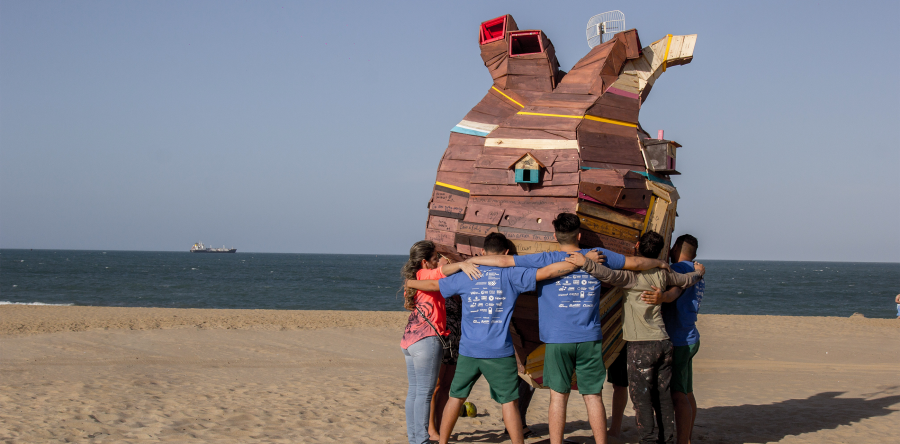 Escultura Coração Ninho é reinstalada em Fortaleza