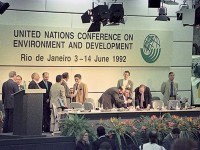 A Conferência Eco-92 ou Rio-92 foi a primeira Conferência das Nações Unidas sobre Meio Ambiente e Desenvolvimento, realizada no Rio de Janeiro no ano de 1992 (Foto: Banco de Imagens/GS)