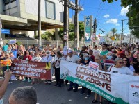 O dia 28 de junho foi marcado por mobilizações em todo pais para pressionar gestores e os ministros do STF a se posicionarem a favor do piso da enfermagem (Foto: Sindisaúde Ceará/Reprodução)